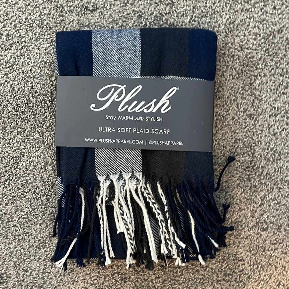 Plush Apparel ultra soft plaid scarf